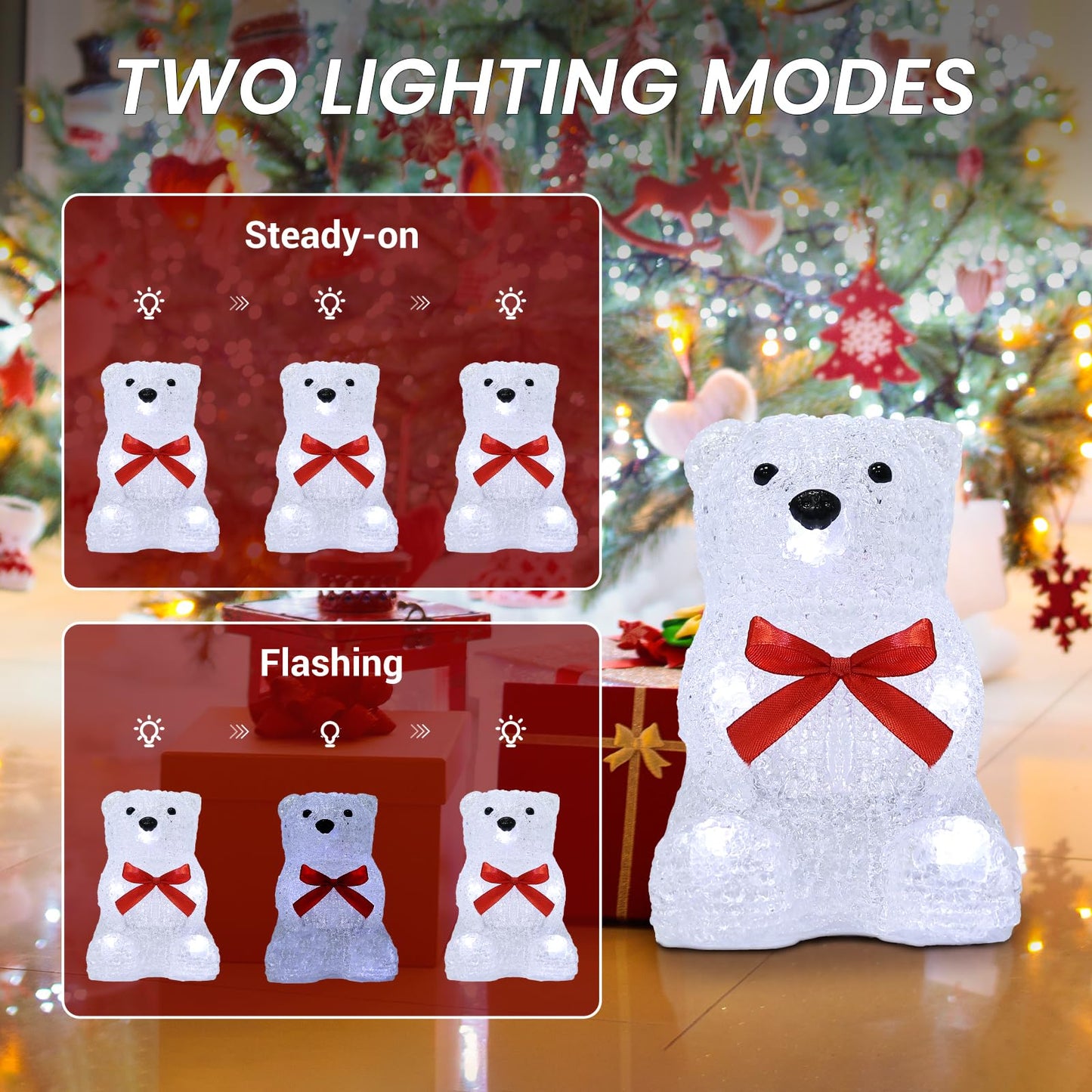 LOFTEK Set of 5 Christmas Led Light String Bear