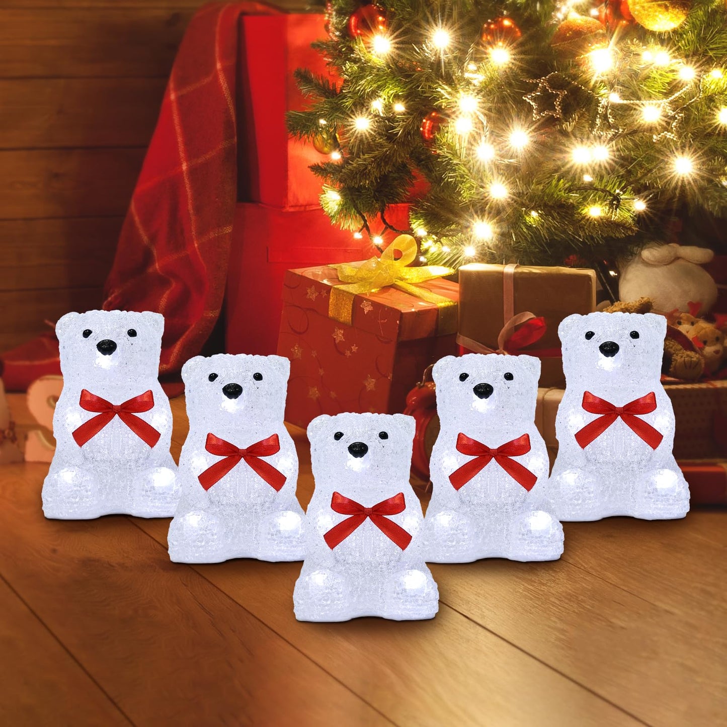 LOFTEK Set of 5 Christmas Led Light String Bear
